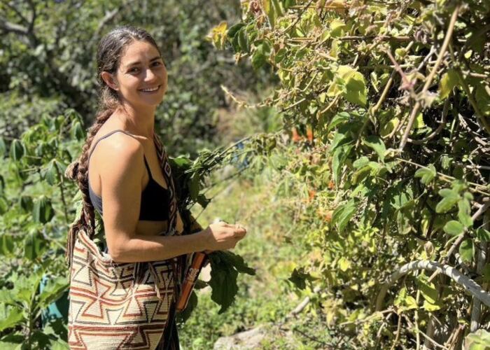 Mariu foraging medicinal herbs in Guatemala